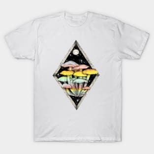 Rainbow Mushrooms || Psychedelic Illustration by Chrysta Kay T-Shirt